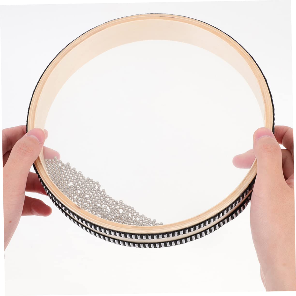 Toddmomy 2pcs Ocean Wave Bead Drum for Gentle Sea Sound Musical Instrument Safe and for Early Music Education and Hearing Development