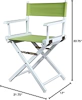 Vista 416 de Silla de Director de 18" Marco Blanco Lona Rosa