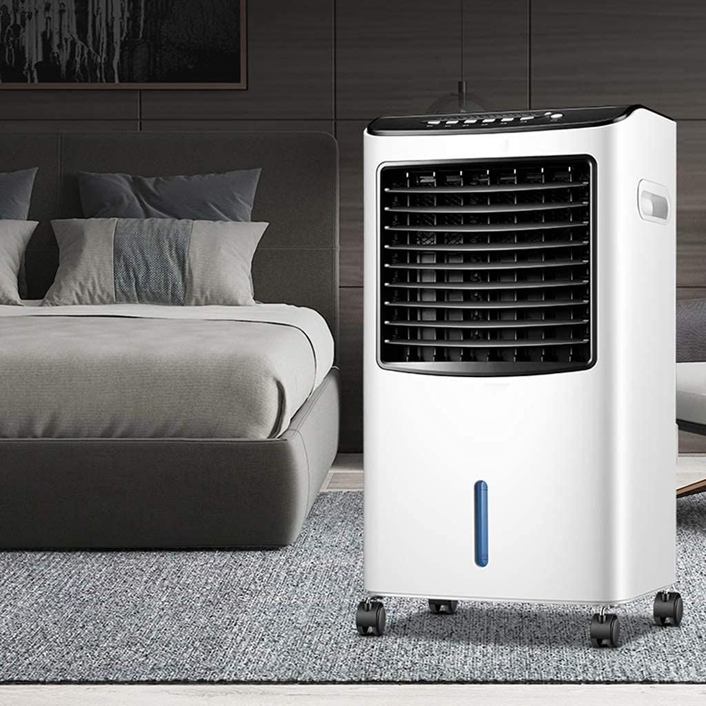 Raffrescatore Evaporativo, Condizionatore Evaporativo Portatile, Silenzioso, 380 m³ H, Umidificatore a Nebbia, Camera, unità 3 in 2, con Ruote per Camera da Letto e Ufficio (Vassoio del Ghiaccio)