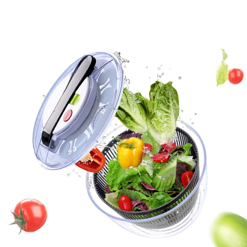 CLQ Disidratatore per Insalata, Centrifuga per Verdure Domestiche Centrifuga per Insalata in Acciaio Inossidabile, Grande capacità Facile da Centrifugare per Lavare E Asciugare Le Verdure