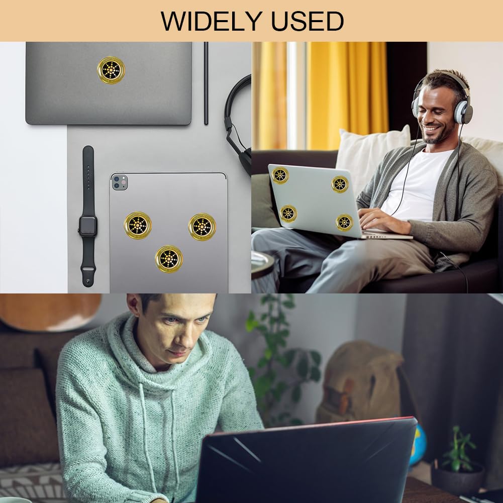 KARELLS Strahlenschutz Handy Aufkleber,6 Stück Anti-Strahlungs-Aufkleber,Anti-Strahlenschutz-Aufkleber,für Mobile Smartphones,Elektronische Produkte,Tablet,Laptop,WiFi,Computer,Radio,TV(Gold)