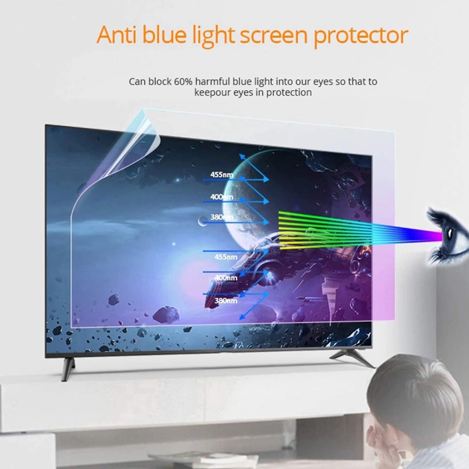 HAMIMI Protector de Pantalla Mate de 17-18 Pulgadas, Anti Luz Azul, Película Antideslumbrante, Compatible con LCD, Led, 4k OLED, QLED,Matte-18.5inch(410x230mm)