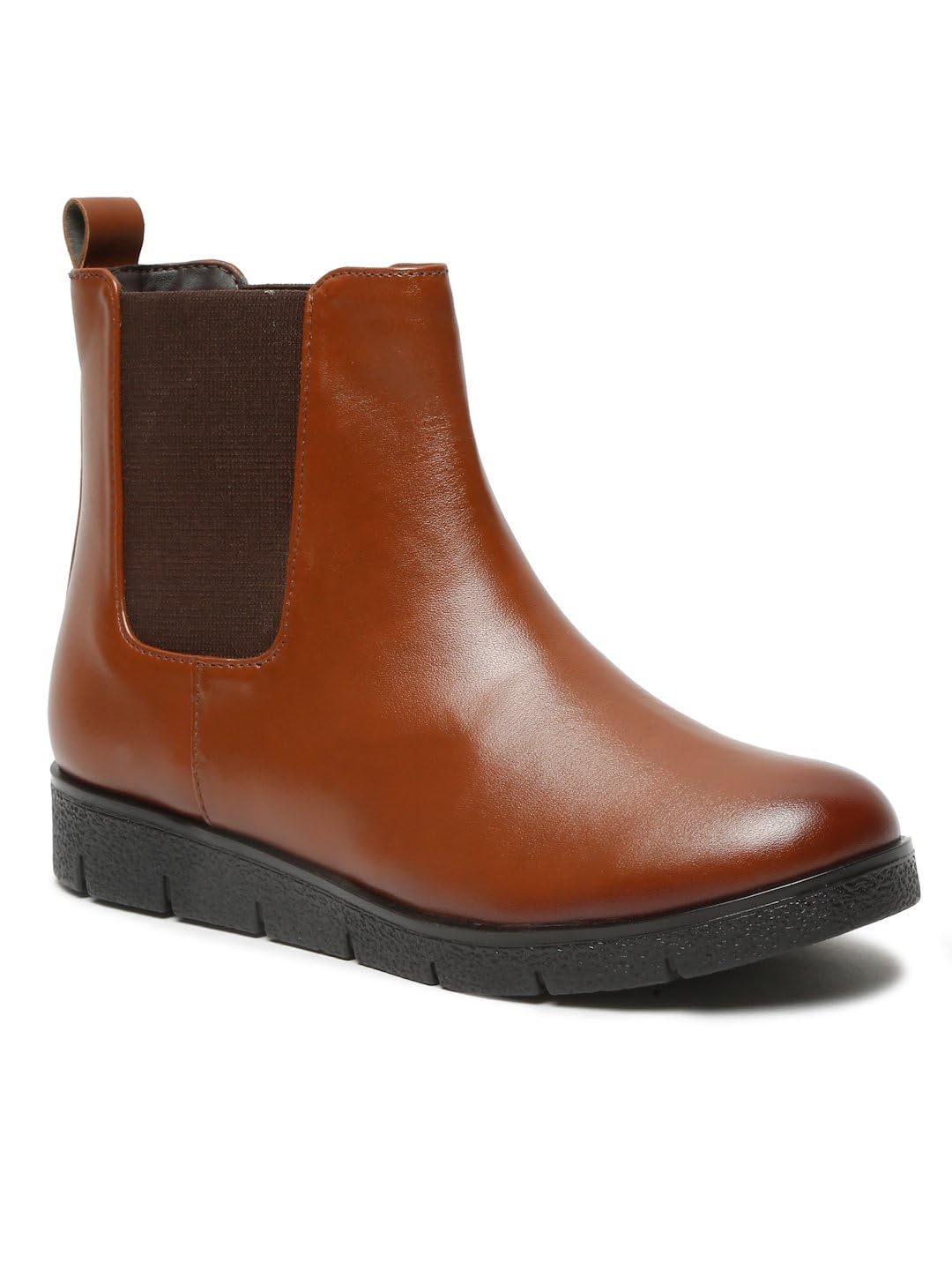 Bruno Manetti Womens Tan Slipon both Side Elastic With New Good luck Sole Ankle Length Comfort Mid Top Flat Boots (B0CL4X4FCQ) Amazon Price History, Amazon Price Tracker