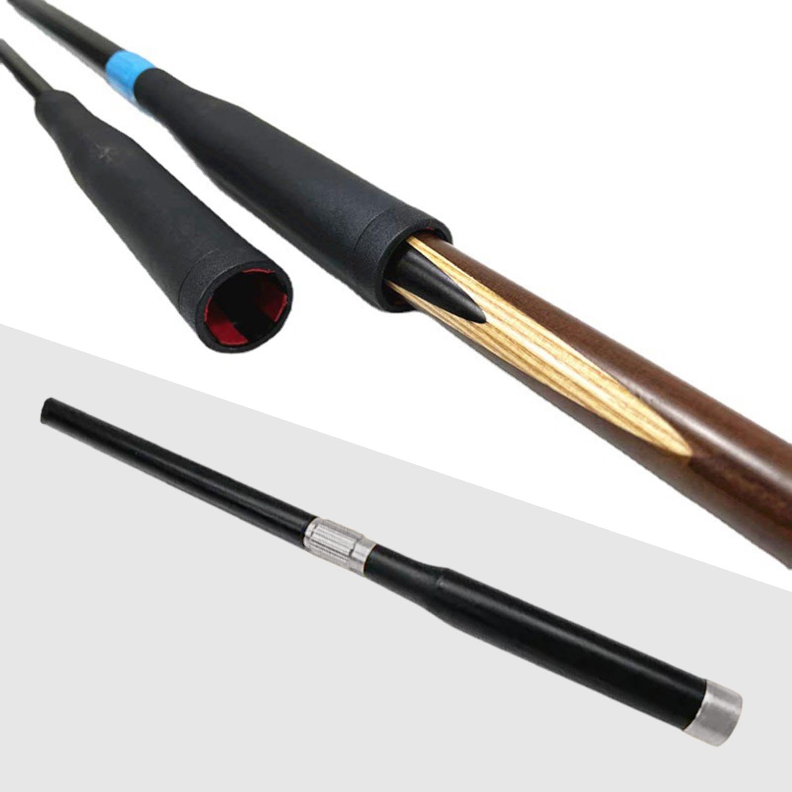 Pool Cue Extender con Estructura Telescópica Empuñadura Ergonómica Pieza de Repuesto para Palo de Pool Fácil de Usar Y Guardar Adecuado para Aficionad