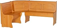 Linon Chelsea Kitchen Nook Corner Unit Natural Honey Pine - Space-Saving Seating with Under-Seat Storage