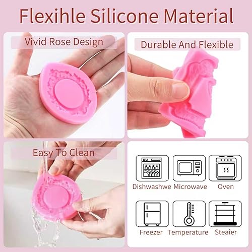 Miniatura 4 de 4 moldes de silicona para chocolate, estilo barroco, moldes de arcilla seca al aire para fondant, molde de marco para manualidades, hornear,