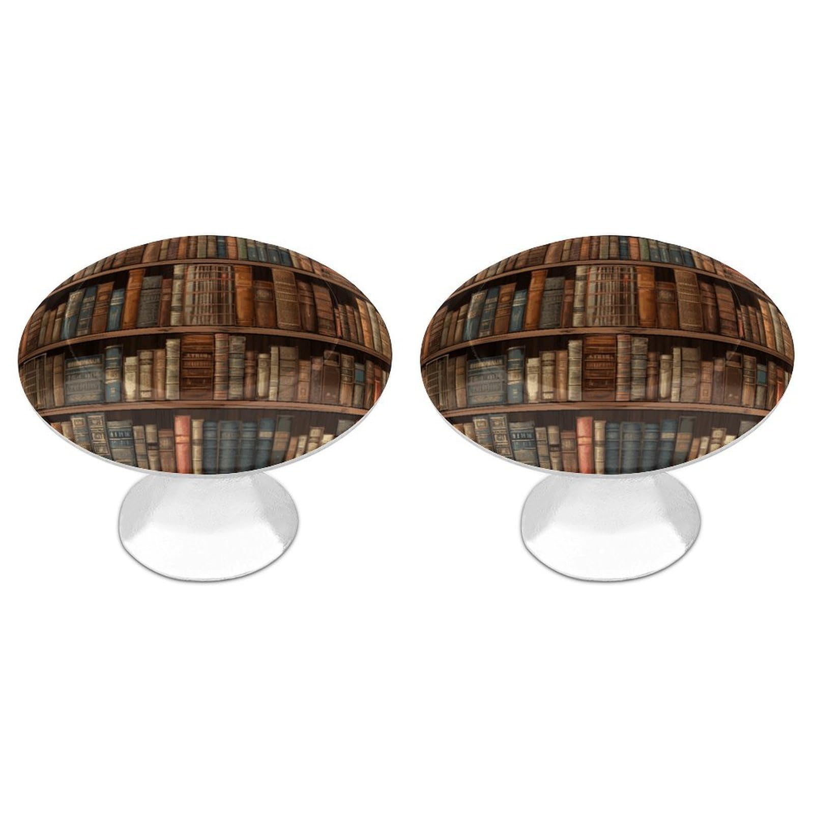 Vstadank Style Library Bookshelf Book Drawer Knob Nice Bathroom Cabinet Knob Round Cabinet Pull Stainless Steel Cabinet Handle Circle Drawer Handle Modern Drawer Pull For Wardrobe Cupboard 2 Pcs