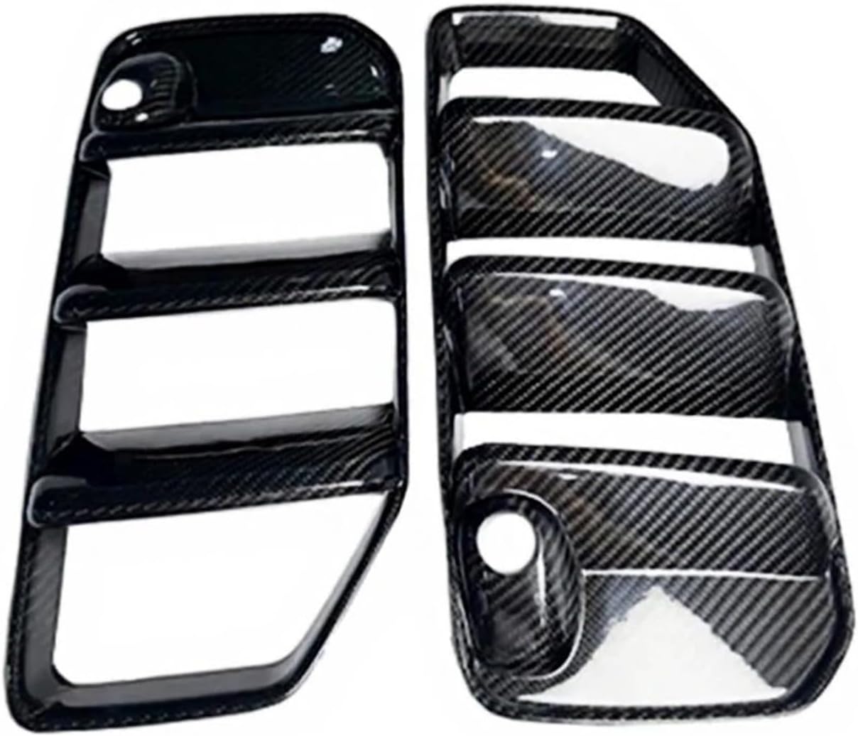 Compatible for Mercedes-Benz G-Class G63 W465 2025+ Real Carbon Fiber Car Front Bumper Side Air Outlet Vent Cover Grille Net Accessories(Black Carbon Fiber1)