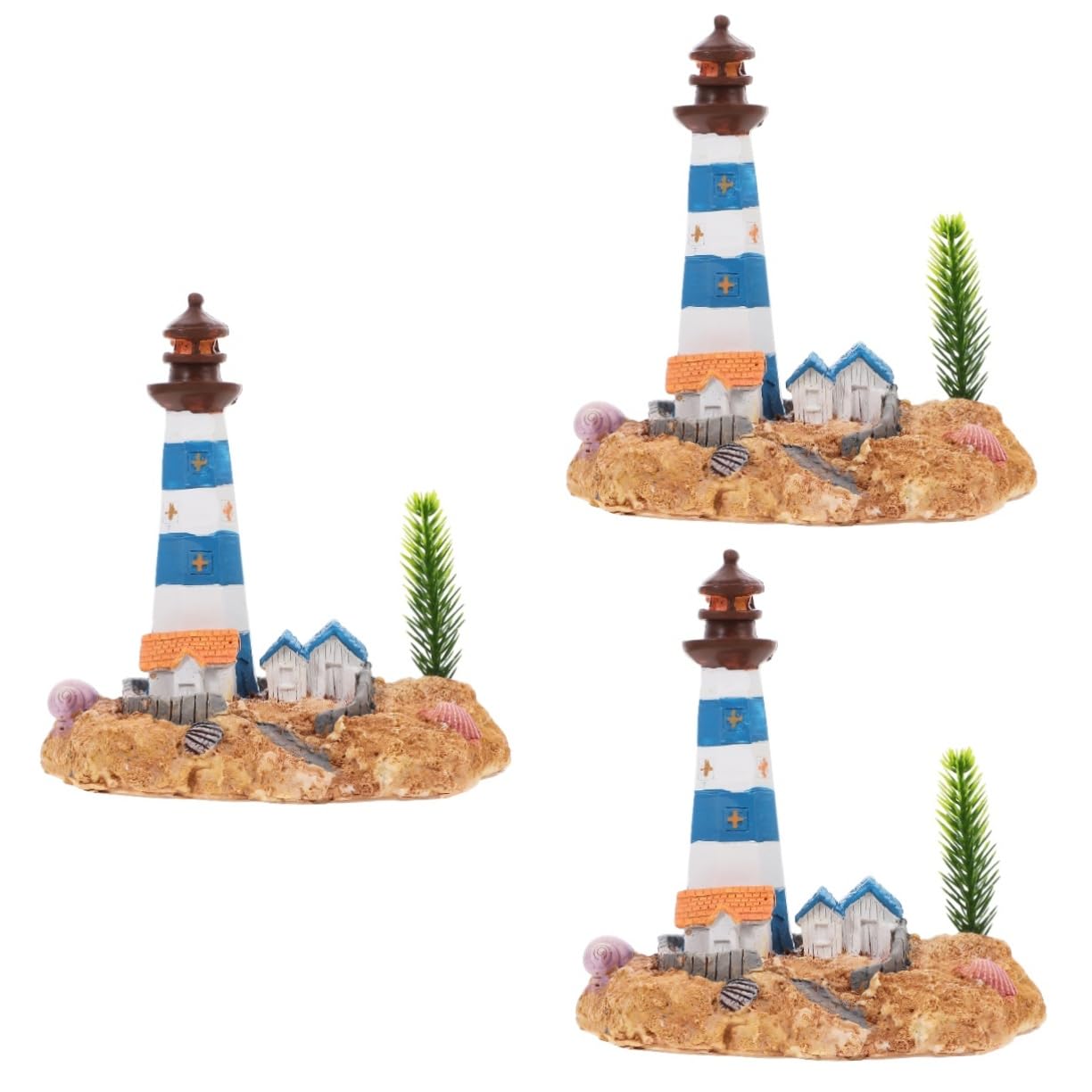 Cabilock 3 Piezas Adornos De Acuario Decoración del Paisaje De La Pecera Escultura del Faro Decoración De Faro Náutico Micro Adorno De Bonsai Decoraciones para Esconder Acuarios Resina