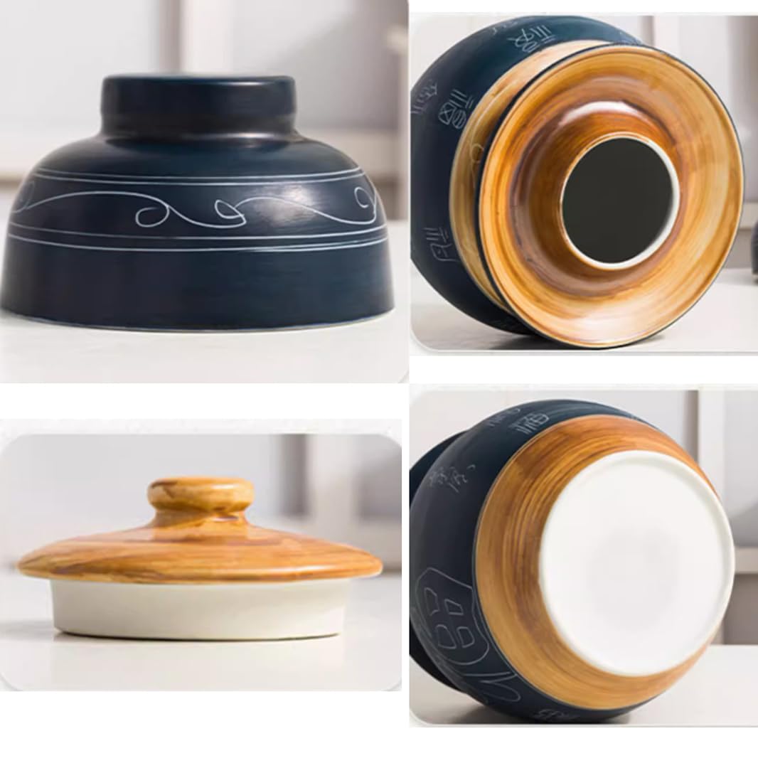 Kimchi Jar ceramiczny słoik na marynaty z pokrywkami, pojemnik na zakwas z pokrywką, pojemniki Kimchi, słoiki fermentacyjne ceramiczne garnki, zamknięte słoiki fermentacyjne z pokrywkami,