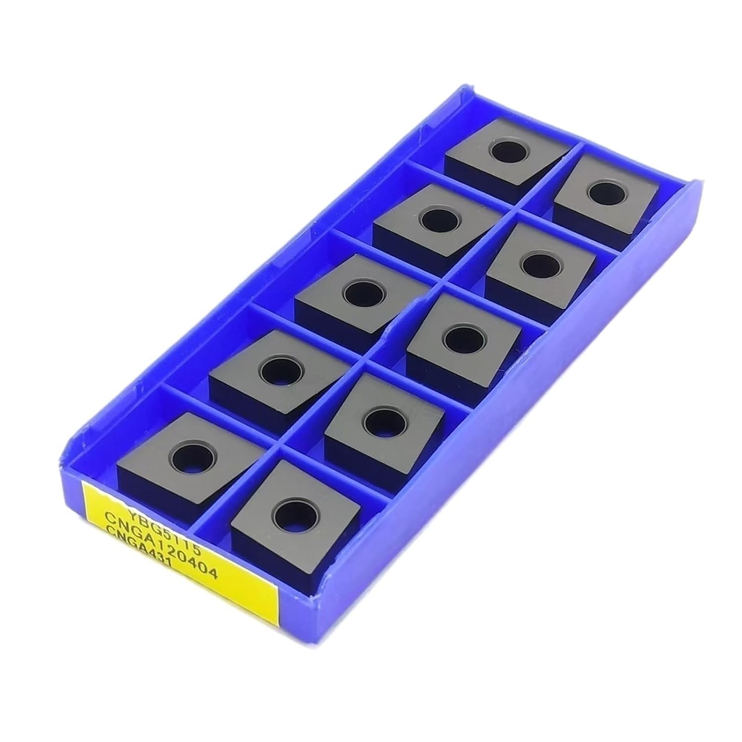 10 Pcs CNGA120404 YBG5115/CNGA120408 YBG5115 Lathe Indexable Solid Carbide Milling Turning Insert Indexable External Turning Tools(CNGA120404 YBG5115)