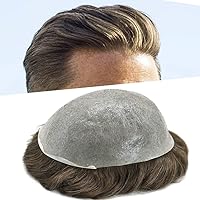 Vista 40 de Tupé para hombre, pieza de cabello humano real, sistema de reemplazo para hombres, piel ultrafina, tupé, línea capilar natural, tupé para hombre, 3#