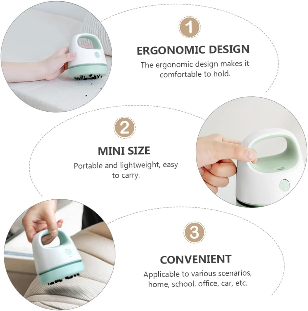 Portable Tabletop Vacuum Cleaner Handheld USB Charging for Desk Car Home