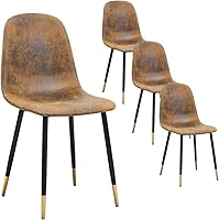 Vista 18 de Homy Casa Juego de 4 Sillas de Comedor, Estilo Moderno de Mediados de Siglo, Sillas Laterales de Comedor Sillas de Acento con Patas de Metal Negro