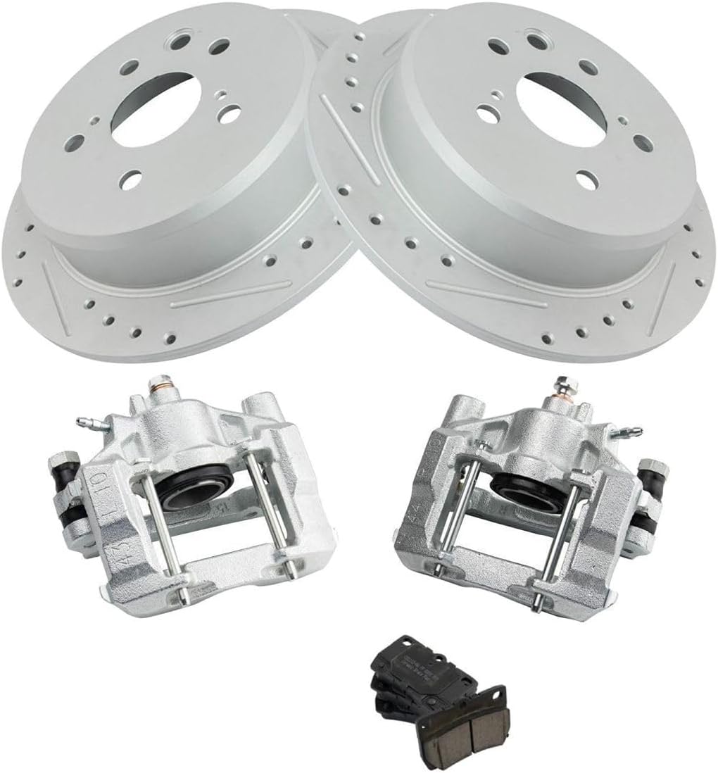 Disc Brake Rotor and Pad Set Kit Rear Side Ceramic Caliper for Lexus for IS250 2006-2013 5 Lug-Wheel Lug Count 19B3221 446653010 901-27179 BKA19294