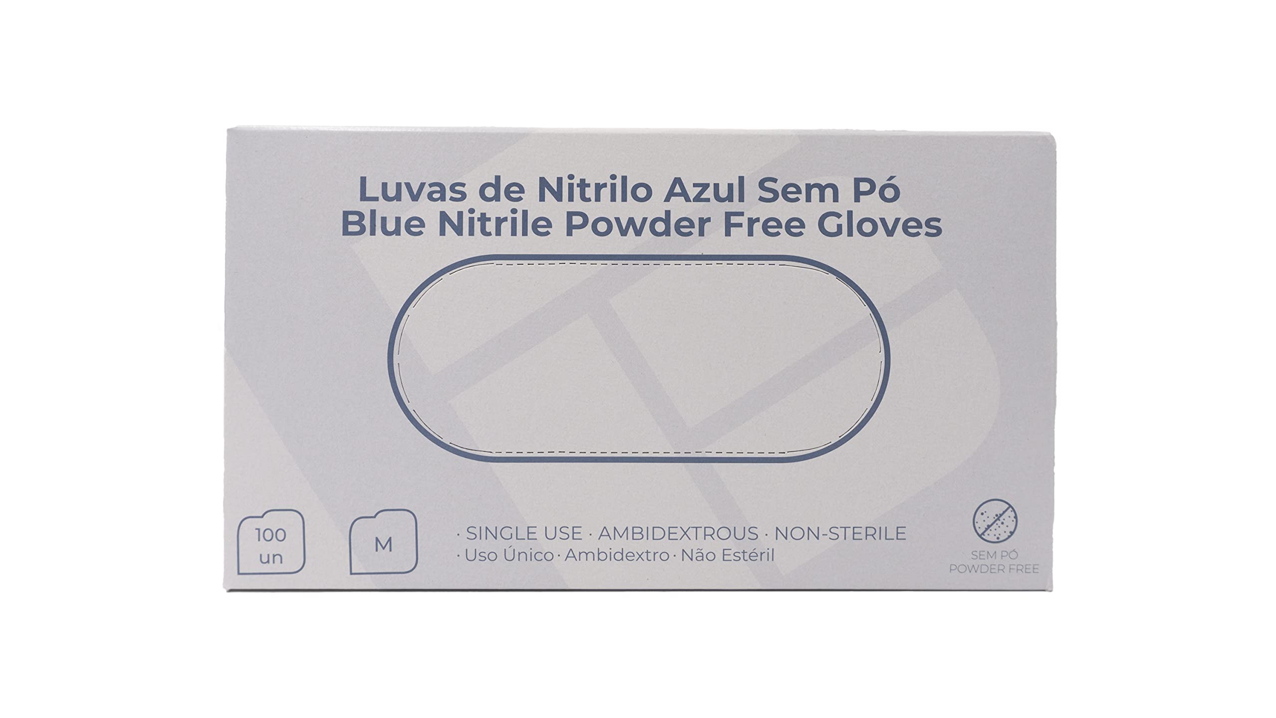 BSPOT - Blue Nitrile Gloves, Powder Free, Disposable, 100 Pack, FREE LATEX (Size L) for Kitchen, Work, Garden, Healthcare Professions
