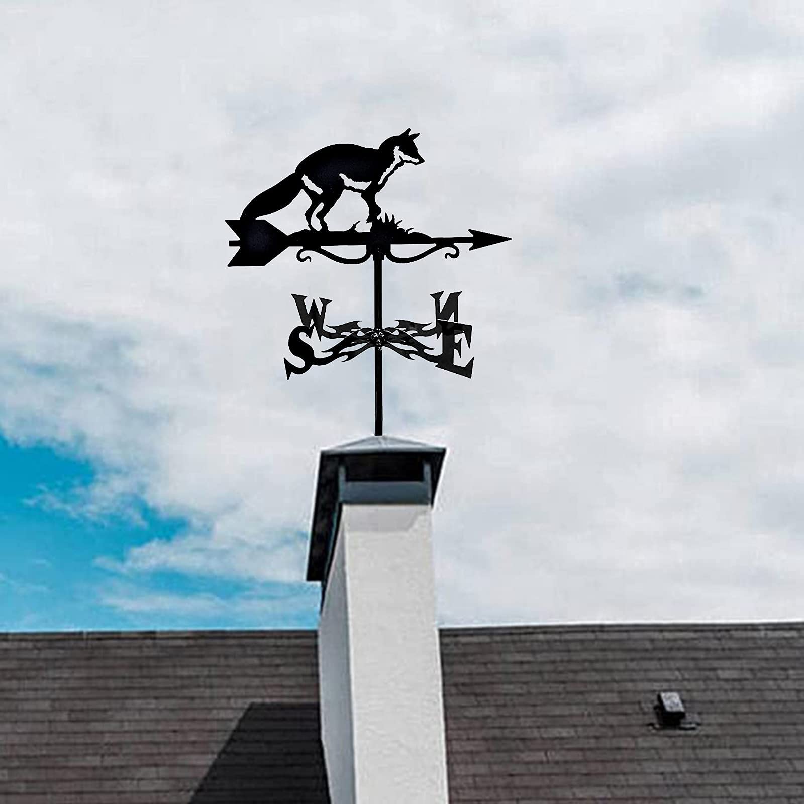 Girouette en métal représentant Un Animal, avec indicateur de Direction du Vent, fixée sur Le Toit, pour la décoration extérieure de Jardin, de tonnelle ou de Cour de Ferme.