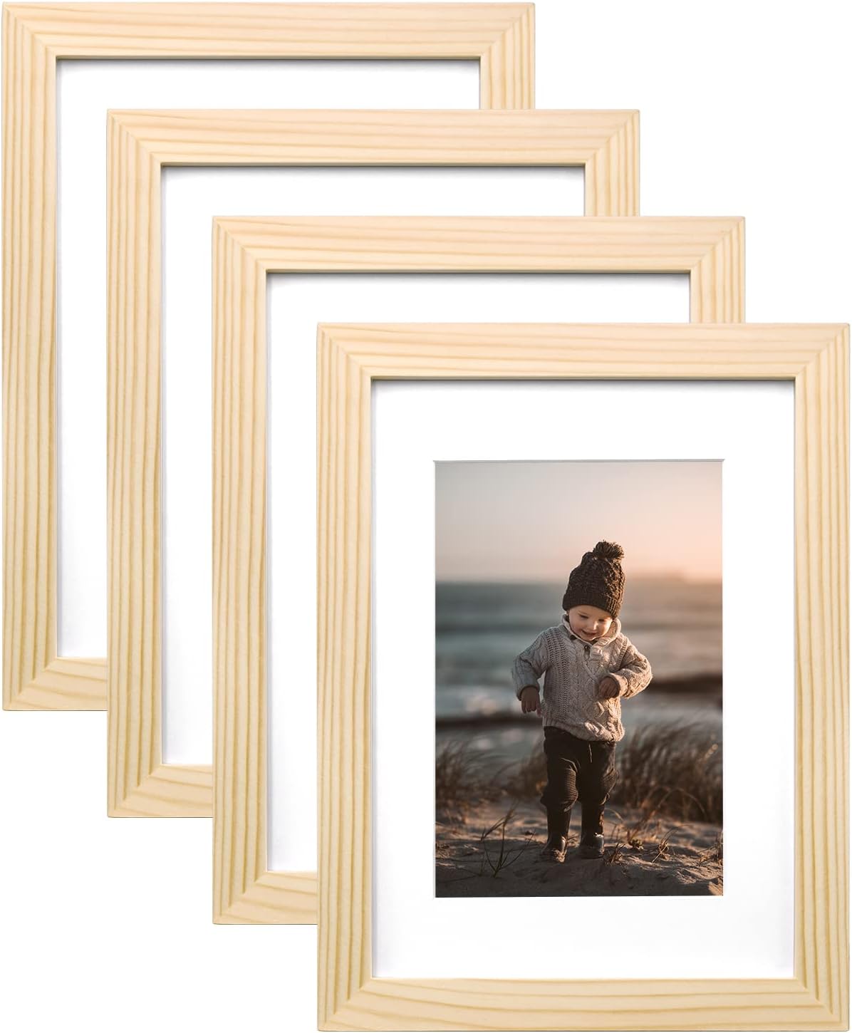 KINLINK A5 Picture Frames Natural Wood Frames with Acrylic Plexiglass for Pictures