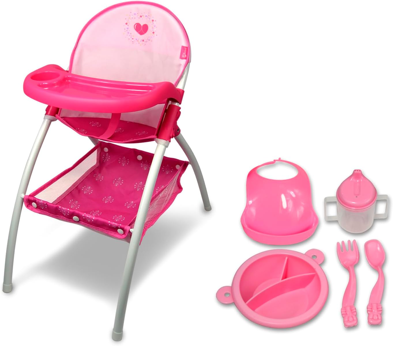 Anivia Baby Doll High Chair, Toy High Chair for Baby Doll, Baby Toy Highchair Doll Chair, Baby Doll Accessories, Baby Doll FurnitureBring a Feeding Tray（Pink）…