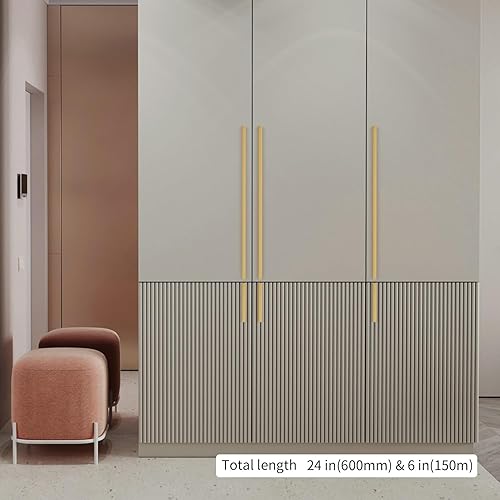 Miniatura 3 de YONFIAFIT Paquete de 8 tiradores de barra de 24 pulgadas de largo para armario, armario de cocina, cajón, armario, manijas de puerta largas de