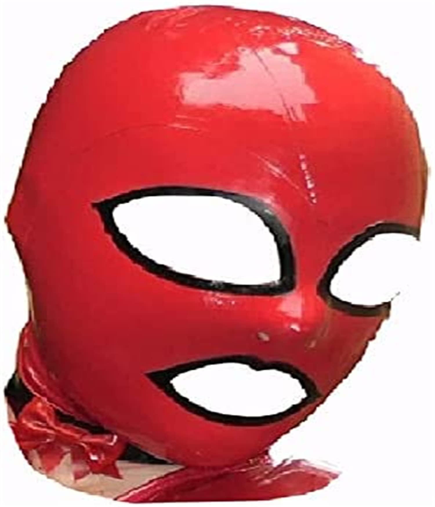 MFMYEE 100% latex Mask SM Fetish Full Red Bondage Mask, Role Play Mask