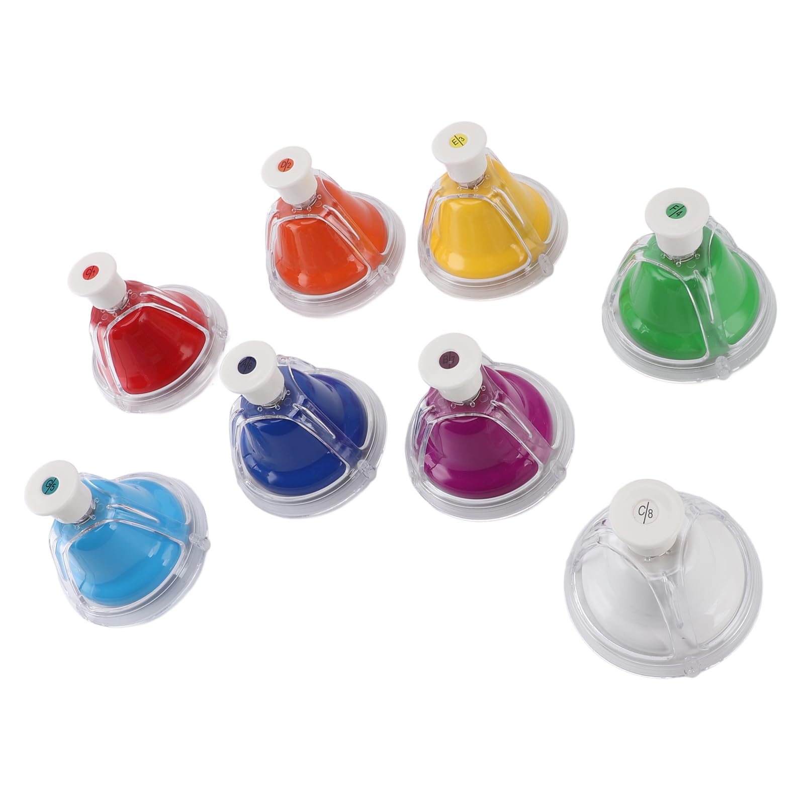 8 Campanelli da Scrivania in Metallo Colorato per L'apprendimento della Musica per Principianti, Strumenti in ABS Durevoli