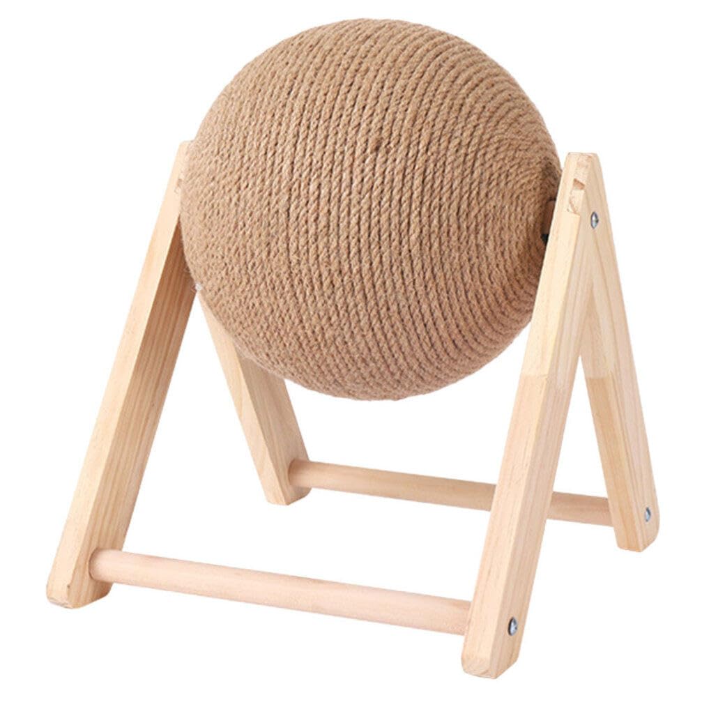 iplusmile Cat Scratcher Toy with Sisal Rope - 7 Inch Interactive Cat Scratching Ball for Indoor Outdoor Use Protects Furniture and Provides Engaging