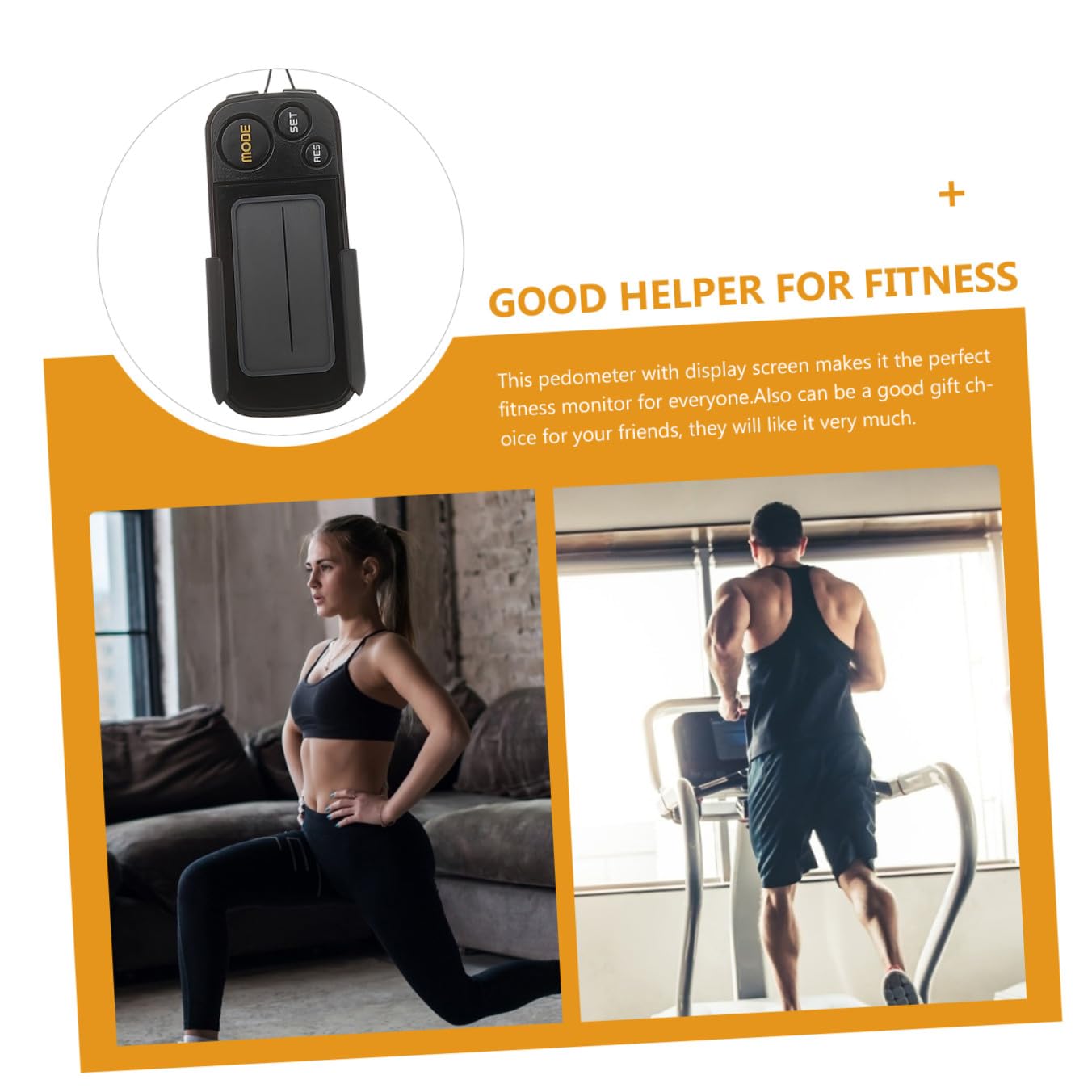 Toyvian Podómetro Clip Portátil con Pantalla para Ejercicio Monitor de Calorías y Distancia para Correr y Caminar Duradero