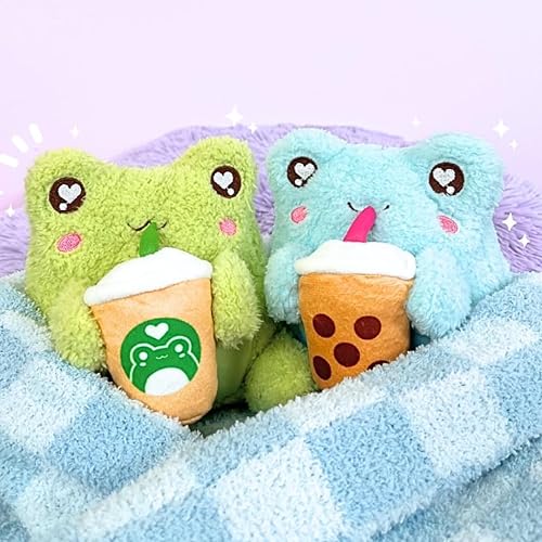 Miniatura 2 de Cuddle Barn PlushGoals - Boba Sippin' Wawa The Froggie - Animal de peluche suave con aroma a rana kawaii, 6 pulgadas
