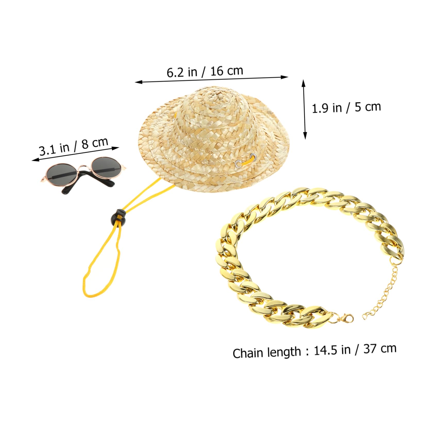 Milisten Dog Set Pet Sunglasses and Necklace Fashionable Pet Accessories for Summer