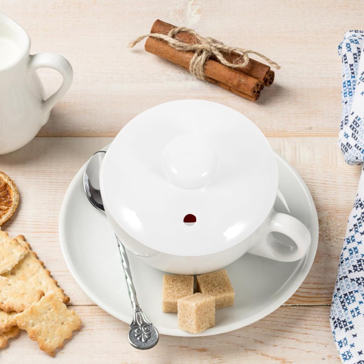 INOOMP Couvercle De Tasse À Thé En Céramique Blanche 2.17 in Couvercle De Théière De Remplacement Universel Joint Étanche Surface Brillante Accessoire Pour Théière