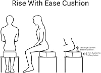 Vista 15 de Comfort Finds Rise with Ease - Cojín de asiento grueso y firme para silla, almohadilla de espuma extra gruesa para el hogar, patio, oficina