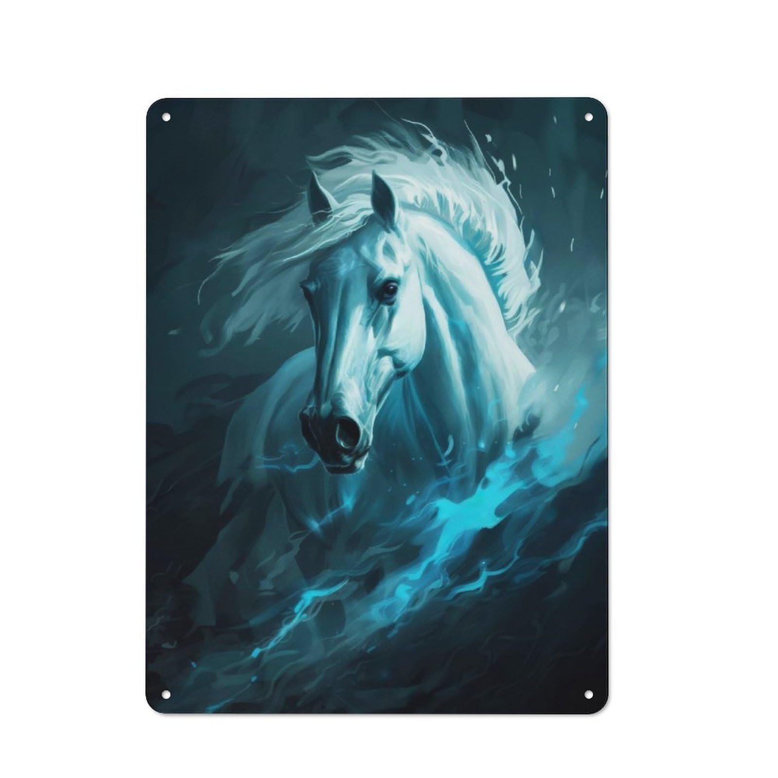 Junmoney Phantom Steed Retro-Style Metal Plaque 40X30cm For Garage Or Workshop, For Garage, Workshop And Man Cave Decoration