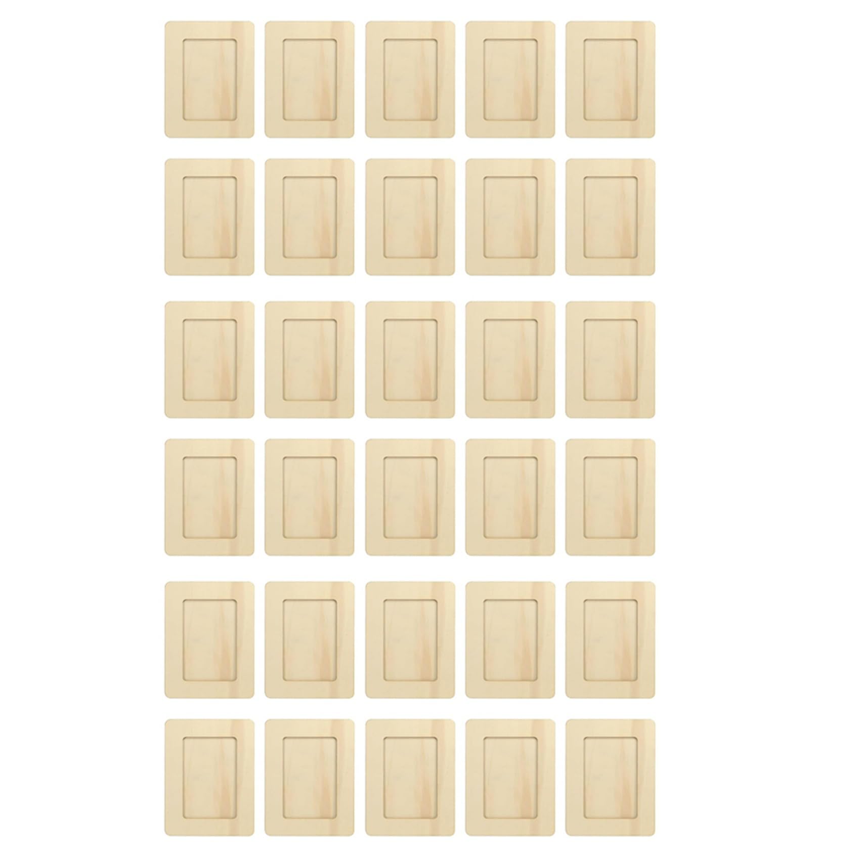 Hndhbfgrt 30 Pack Unfinished Wooden Picture Frames for 6inch Photos, Standing Postcard Picture Frame Set DIY Keepsake Kit