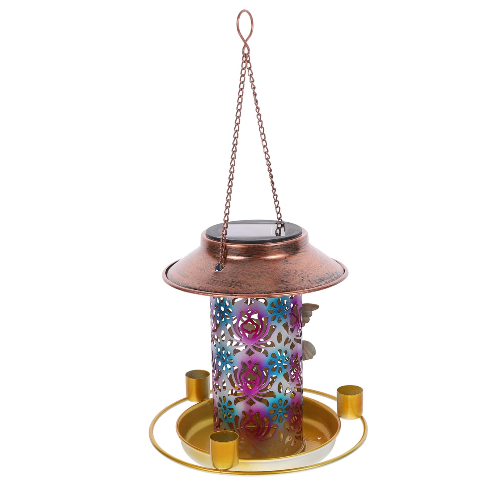 Mangiatoia Per Uccelli Selvatici Sospesa in Solare Decorativa Mangiatoia Multifunzionale Per e Patio Si Carica Durante e Si Accende Automaticamente Di Notte