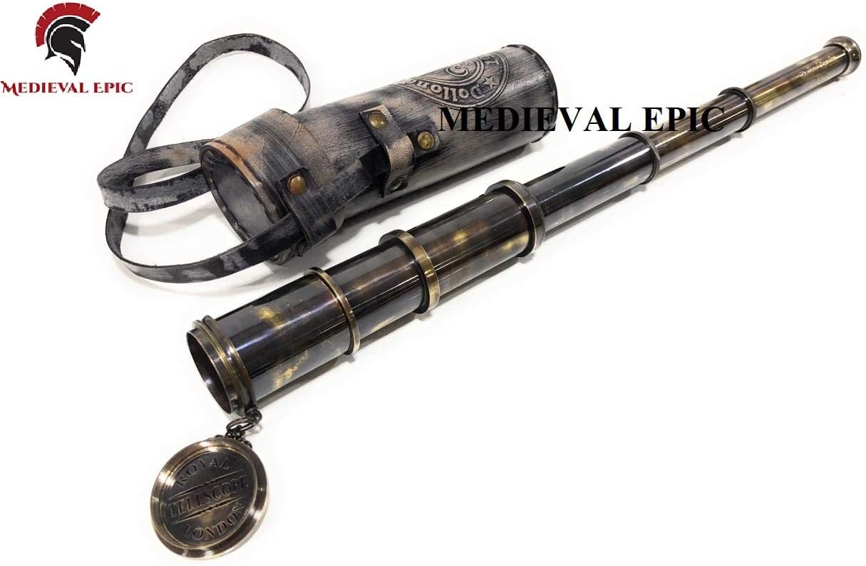18 inches Antique Telescope/Spyglass Replica in Leather Box (Dollond London's)