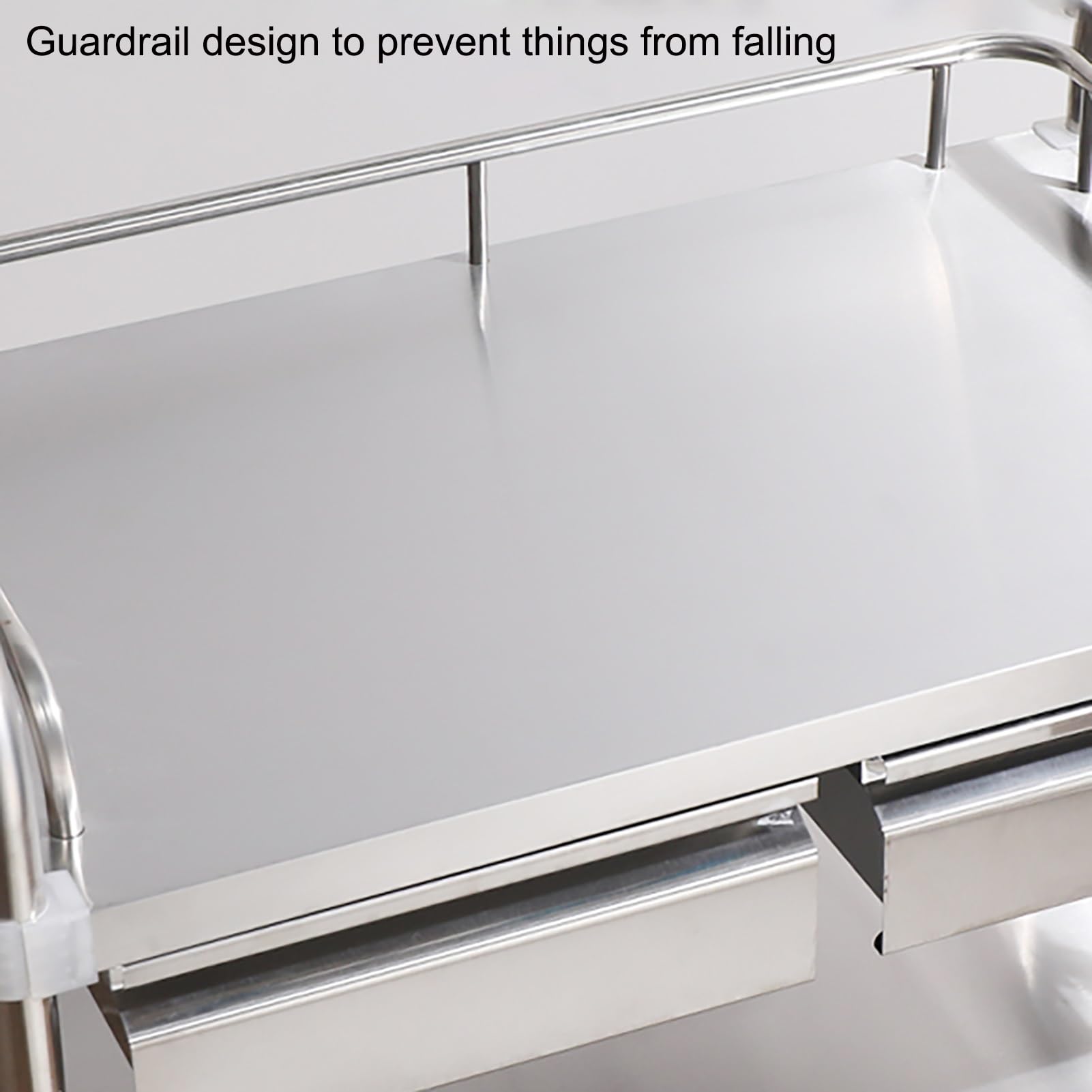 Carrello da lavoro in acciaio inox con ruote, tavolo da cucina commerciale in metallo, carrello in acciaio inox con due cassetti, per ospedali, cliniche e centri bene,80*48*86cm/31.5*19*34 in