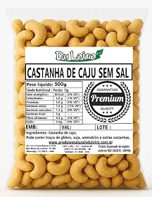 Castanha de Caju Torrada Inteira Sem sal W1 Premium (500g)