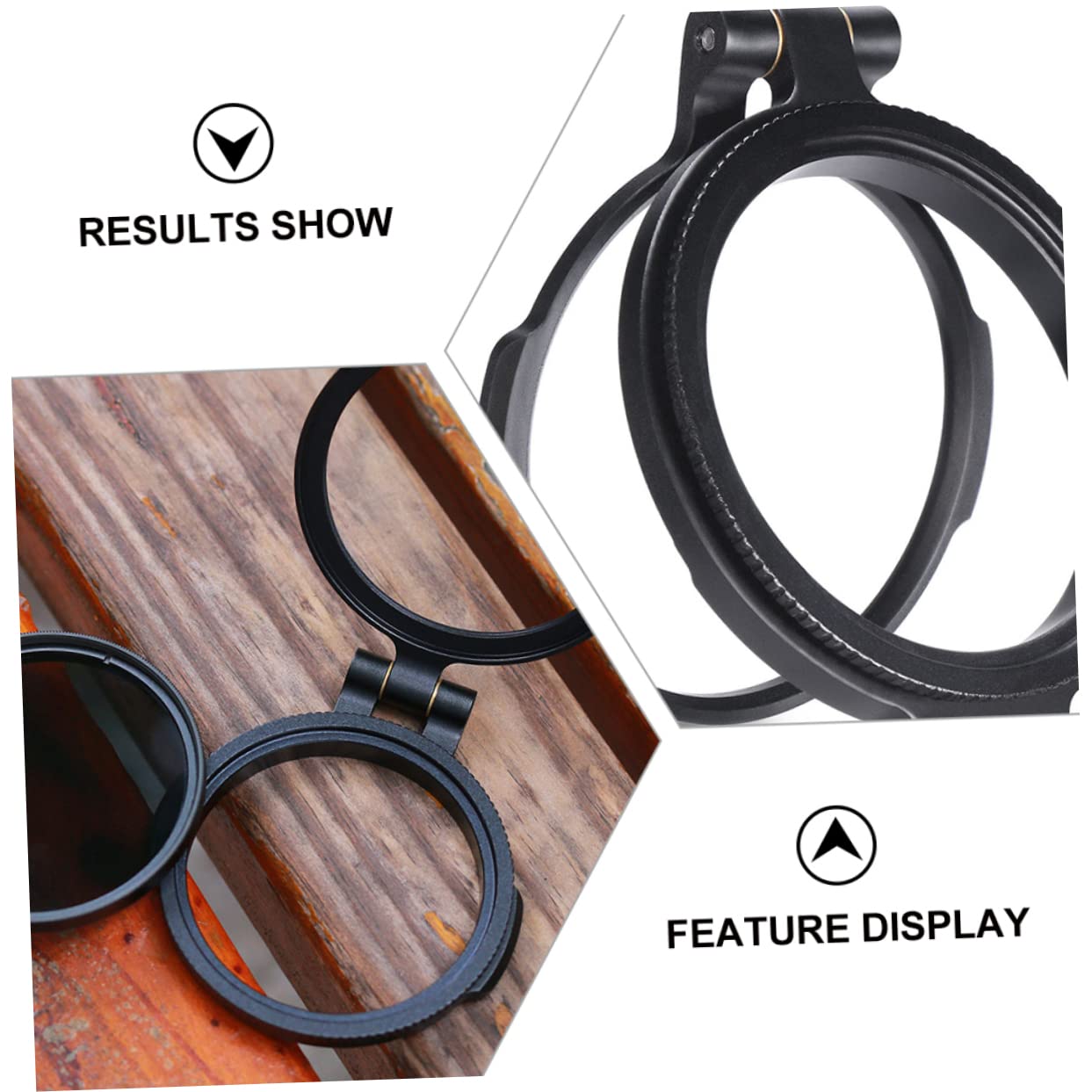 ARTIBETTER Filter Flip Holder Camera Stand Filter Adaptors Ring Photography Lens Bracket Camera Mount Rapid Lens Adapter Ring Camera Lens Bracket Lens Filter Ring Aluminum Alloy Black