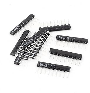 IIVVERR 10 Pcs 1/8W 0.33K 330 Ohm 9-Pin SIP Bussed Network Resistors (10 pcs 1 / 8W 0.33K 330 Ohmios de 9 Pines SIP Bussed Network Resistors