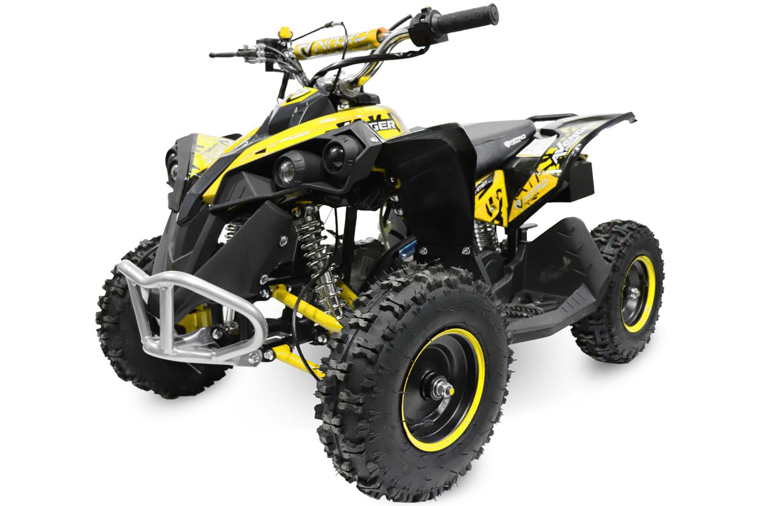 Avenger 49cc Prime 6' E-Start LED Miniquad ATV Kinderquad, Farbe:Gelb