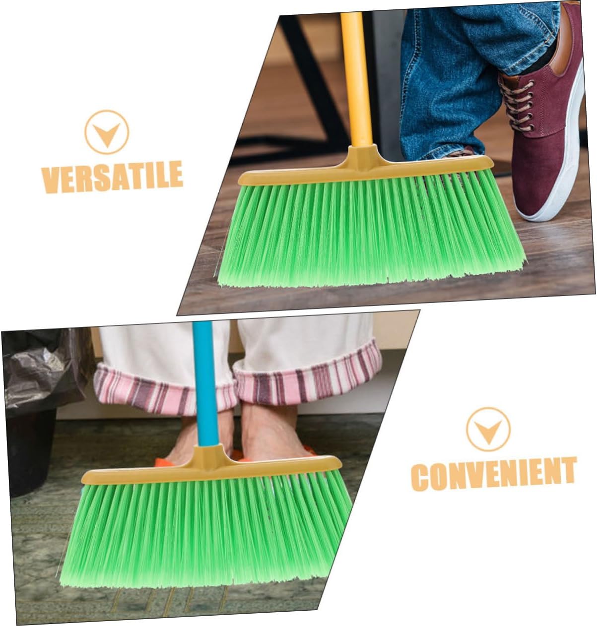 2pcs Plastic Broom Head Floor Sweeper Replacement Indoor Outdoor Cleaning