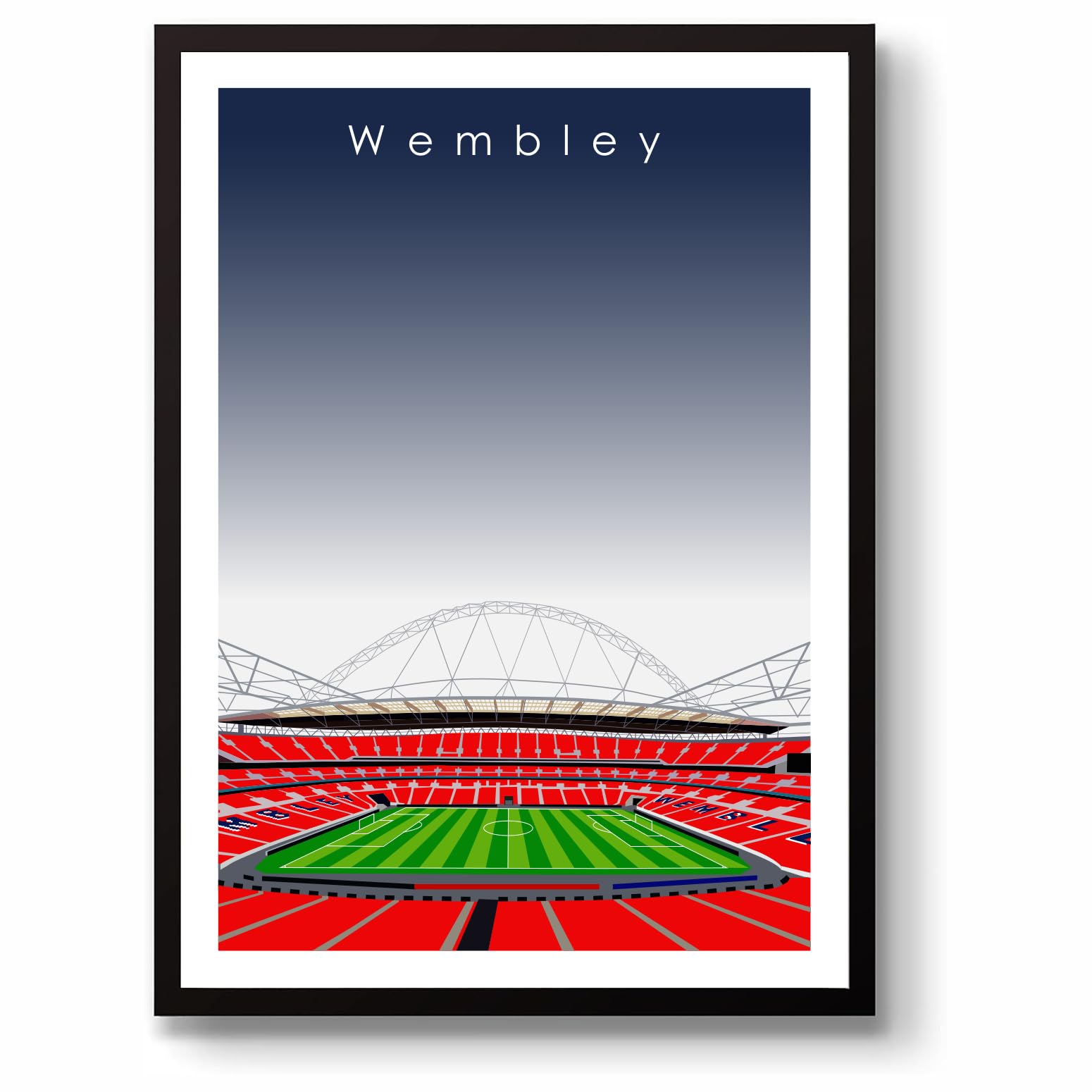 GroundDesigns WEMBLEY STADIUM Football Gift Art Unframed A3 Print ENGLAND