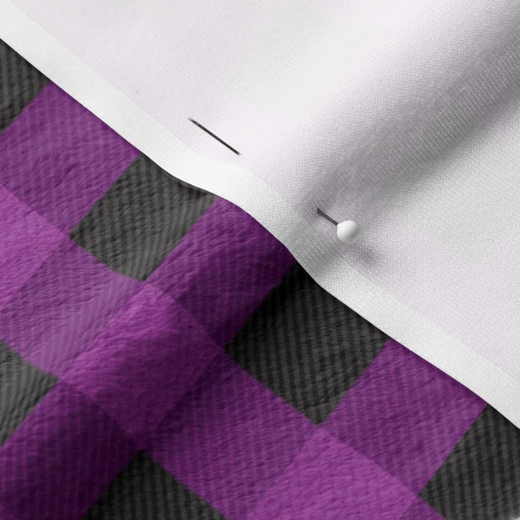 Spoonflower Fabric - Purple Buffalo Plaid Printed on Minky Fabric by The Yard - Sewing Baby Blankets Quilt Backing Plush