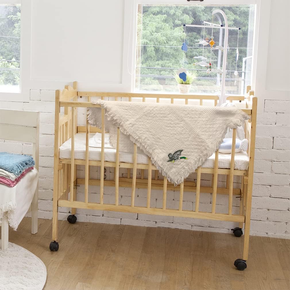 Custom Embroidery Nursery Bedding Baby Blankets for Boys & Girls Flying Duck
