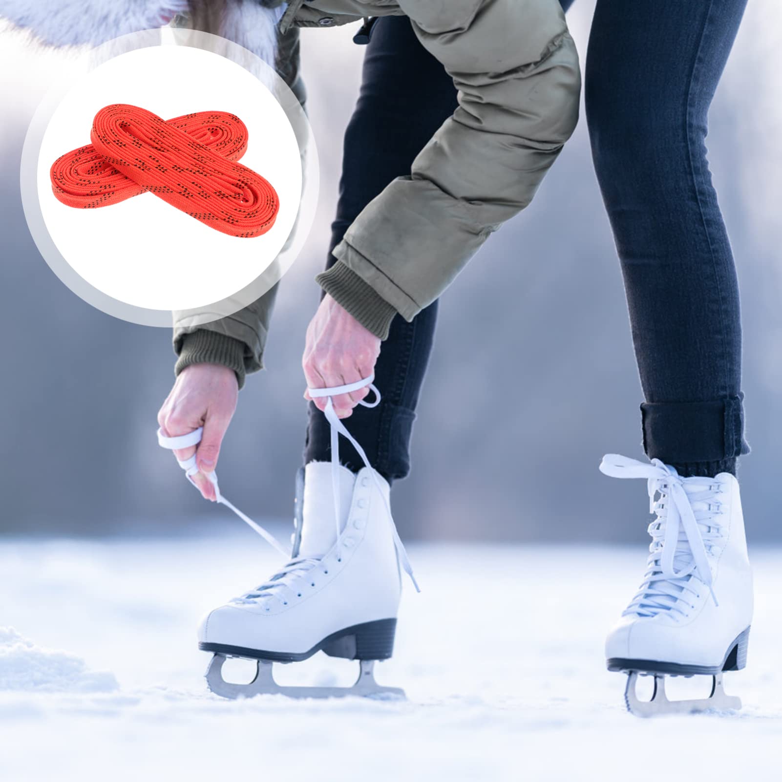 SEWACC Lacets De Patins De Hockey 96 Pouces Lacets De Hockey sur Glace Non Cirés Lacets De Chaussures De Sport Plats pour