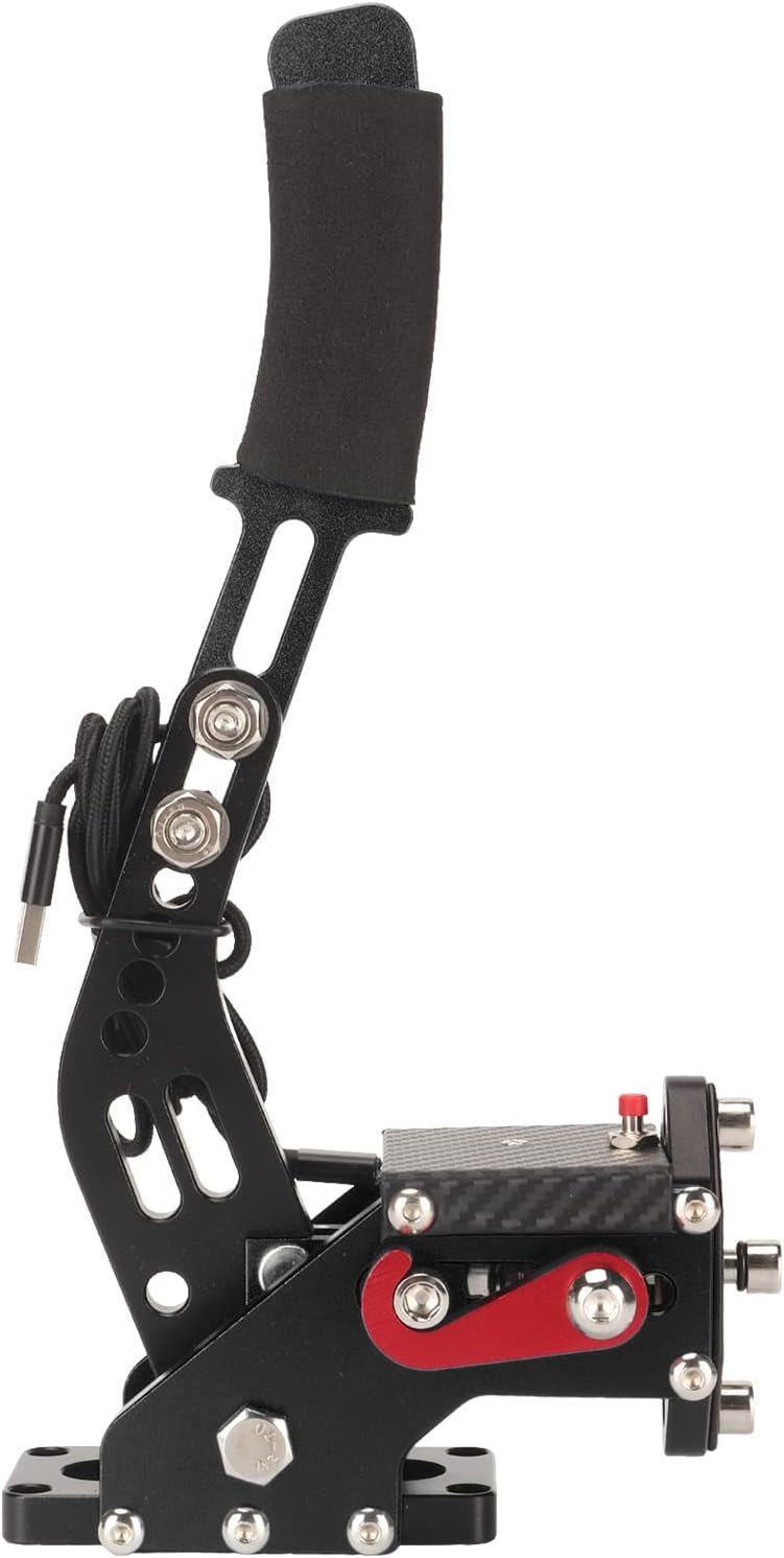 DAUB 64 Bit USB Handbrake for Sim Racing Games - Compatible With G27 G25 G29 T500 T300 - Linear E Brake With Non Plus Hall Sensor - FANATECOSW LFS DIRT RALLY (Black)