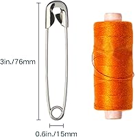 Vista 2 de 50 pasadores de seguridad, pasadores de seguridad de 3 pulgadas/2.992 in, acero niquelado de metal, accesorios de costura para ropa de bebé