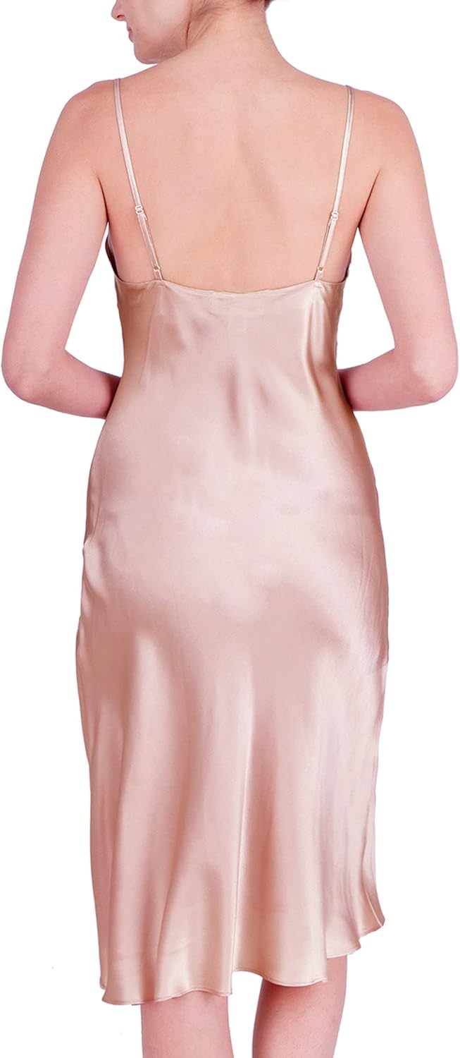 OSCAR ROSSA Women's Luxury Silk Sleepwear 100% Mulberry Silk Full Slip Chemise Nightgown - Image 2
