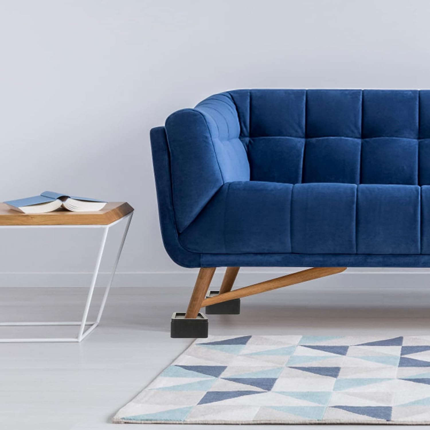 4pcs Adjustable Furniture Risers for Bed Sofa and Tables Height Increase Non-Slip Pads for and Homes Easy Installation Furniture Foot Pads